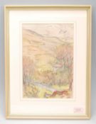William T Brocklebank (1882-1970) - Dartmoor - An original pastel drawing depicting a cottage set