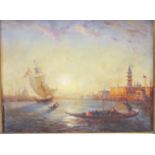 R.Cipriani. A 20th Century oil on board painting. A Venice scene depicting the Grand Canal with
