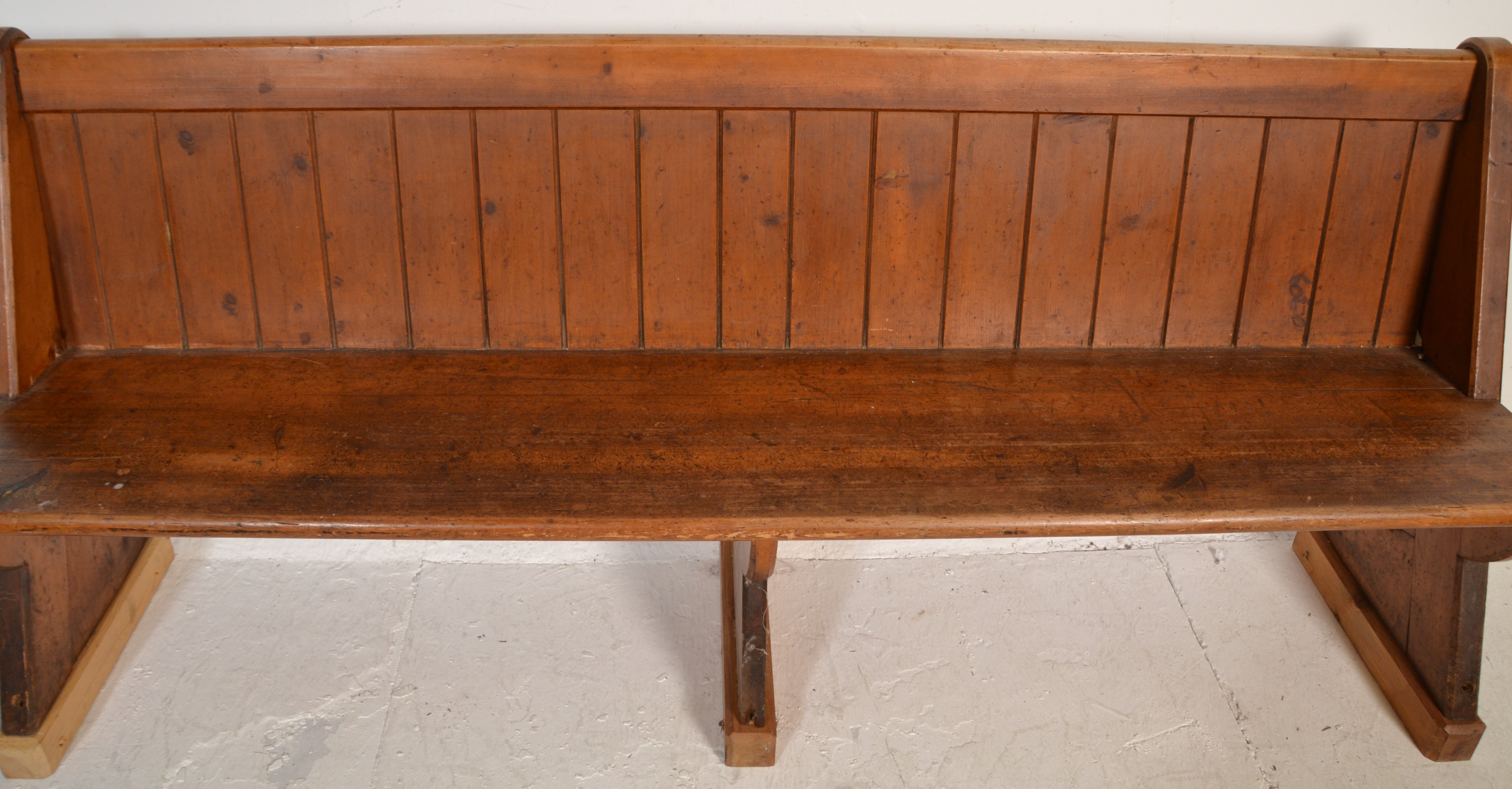 A Victorian 19th century Gothic Arts & Crafts solid oak pew bench of ecclesiastical form being - Image 3 of 6