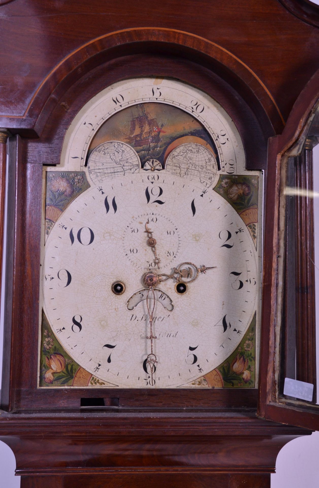 A 19th century George III mahogany line inlaid longcase / grandfather clock possibly by Eggert of - Bild 3 aus 6
