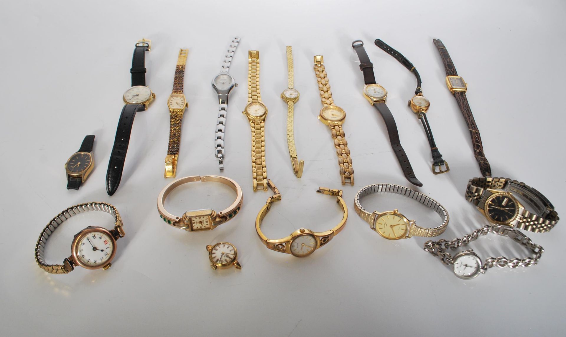 A collection of vintage ladies cocktail watches to include an Omega cocktail watch with baton