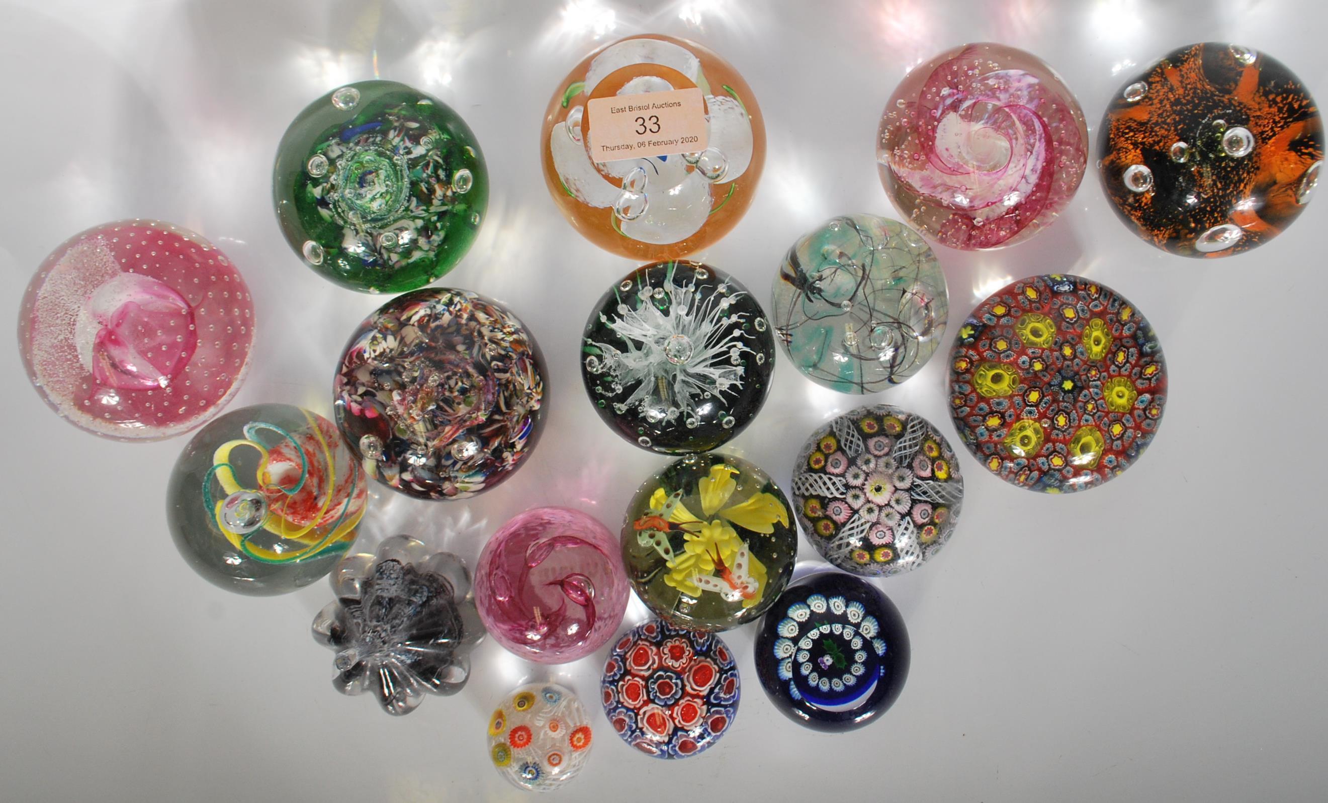 A large collection of 20th century paper weights, to include multi colour floral examples, control - Image 3 of 9