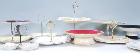 A good selection of early 20th Century mostly Art Deco ceramic cake stands of varying sizes and