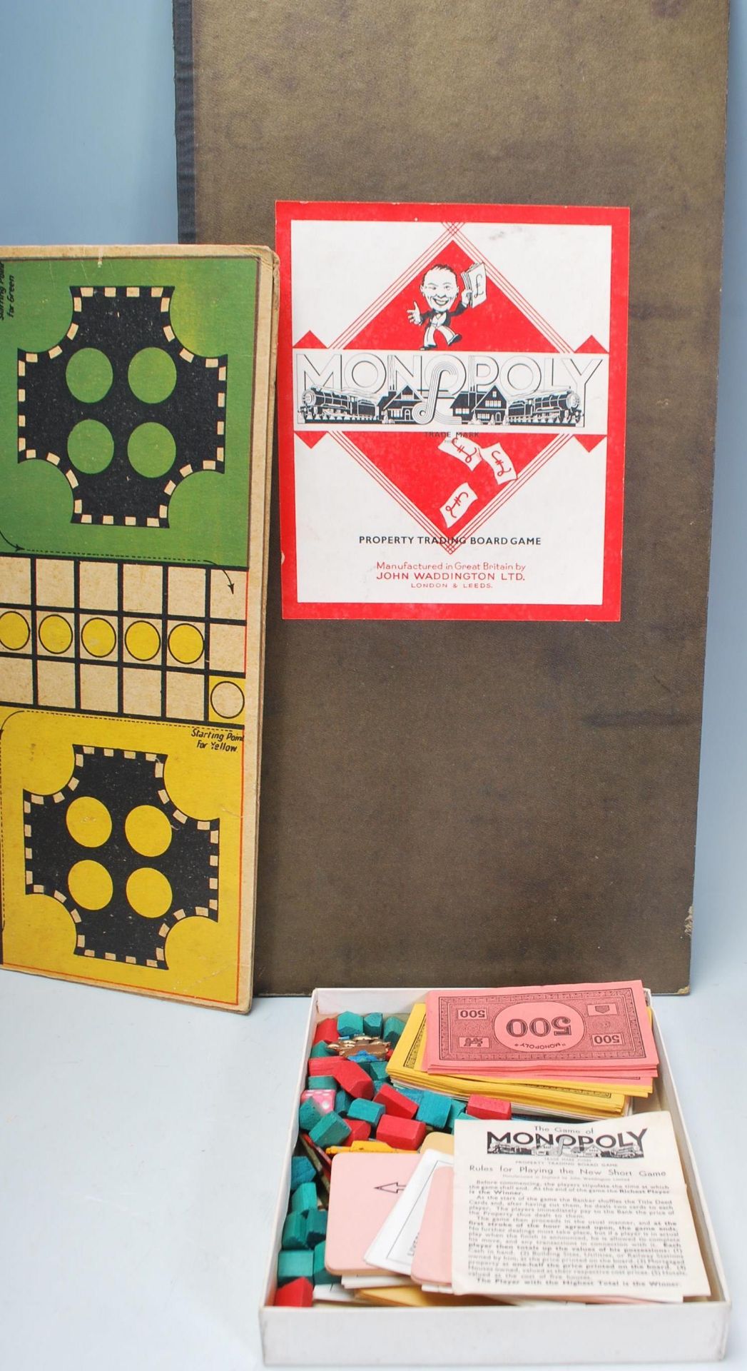 MONOPOLY Board game. Metal playing pieces typically 1950's Post-WWII era. Equipment, box and board - Bild 4 aus 5