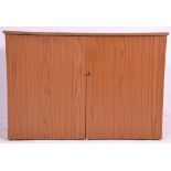 A 20th Century vintage 1970's formica cube desk / filing cabinet having twin deep folding cupboard