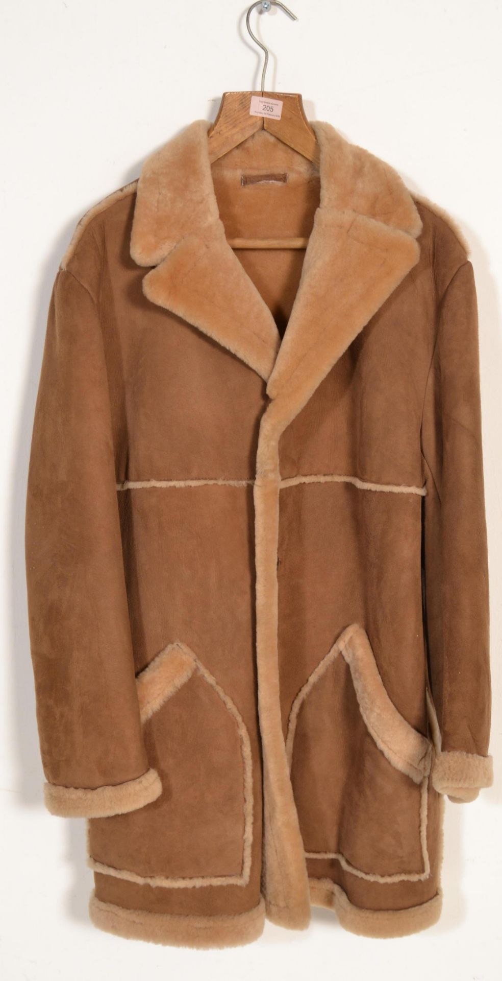 A vintage retro 1970's gentleman's sheepskin coat