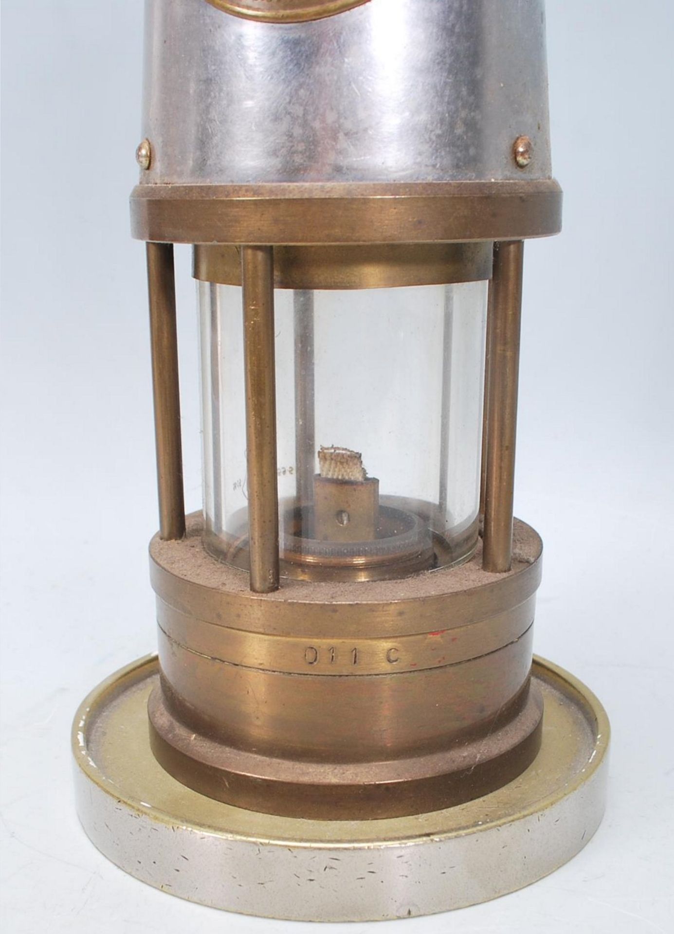A mid 20th Century brass Eccles miners lamp embossed brass plaque reading 'Protector Lamp & Lighting - Bild 3 aus 5