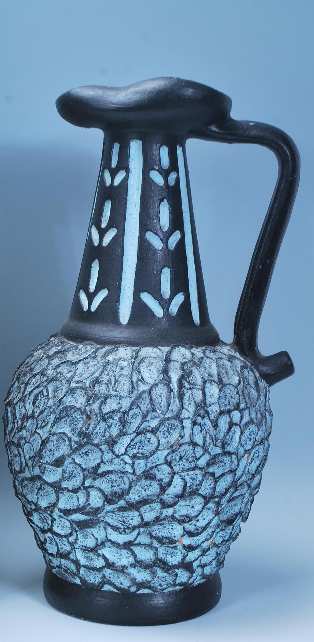 A collection of vintage retro art pottery to include a West German vase having banded decoration, - Image 5 of 11