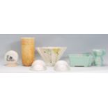 A small group of early 20th Century Art Deco ceramics to include a mint green table vase, a small