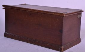 A vintage early 20th Century pine blanket box / coffer of simple rectangular form raised on a plinth