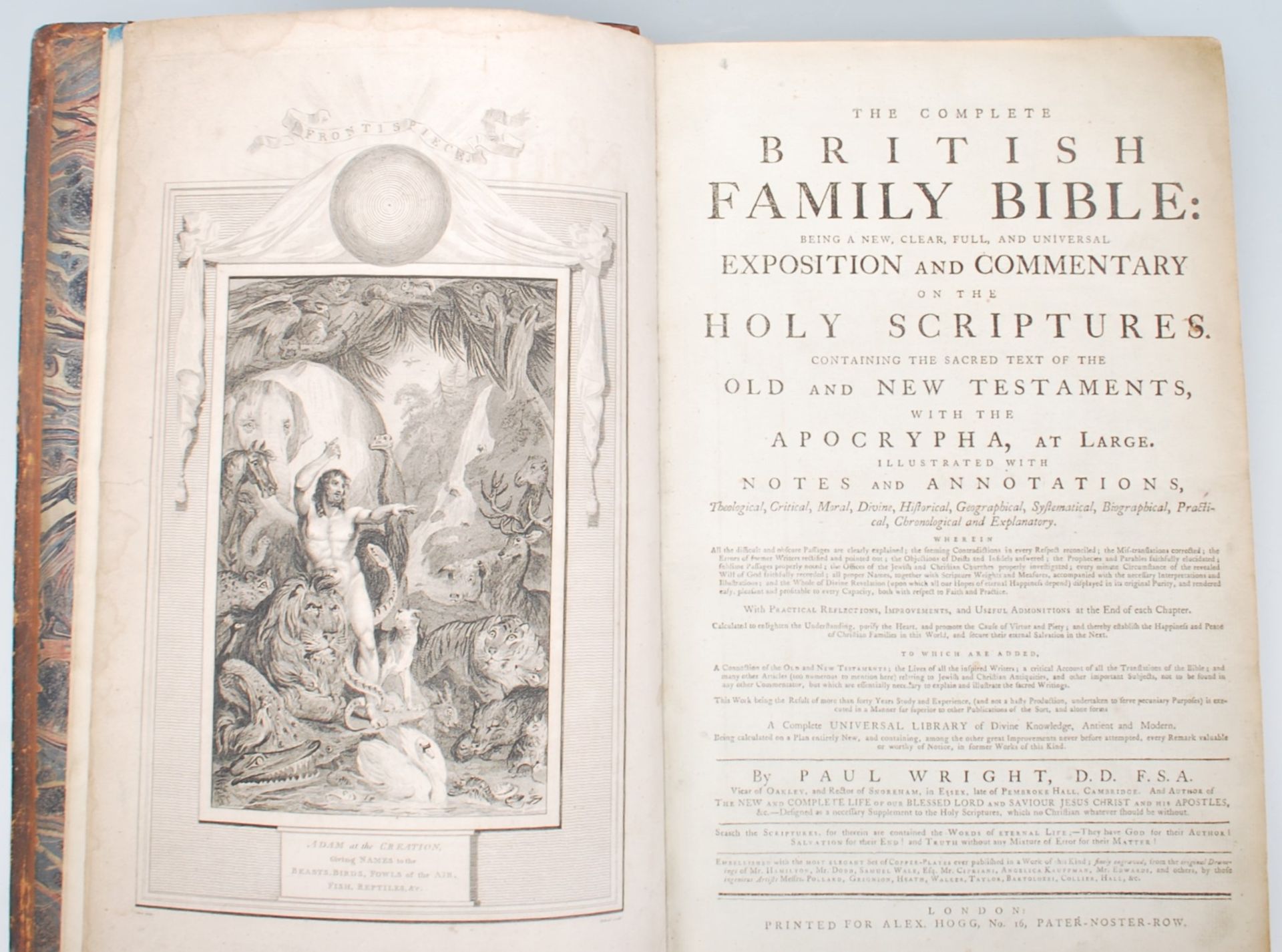 A 18th Century Wright's family Bible by Paul Wright published by Alex Hogg complete with original - Bild 6 aus 8