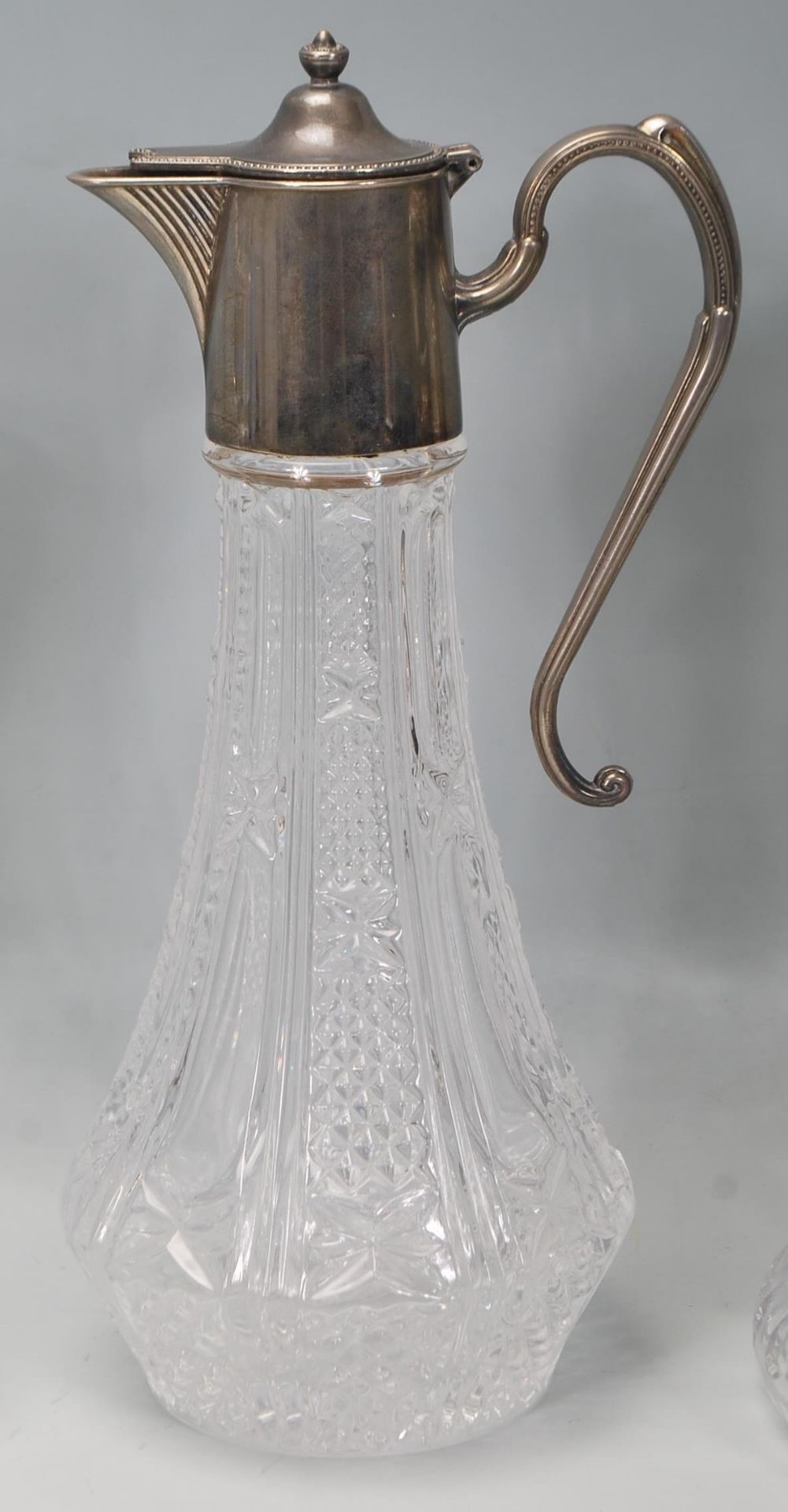 A group of four 20th century glass decanters, to include two plain glass decanters with stoppers and - Image 3 of 7