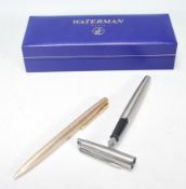 A good boxed Waterman of Paris fountain pen together with a 12ct Rolled Gold Parker pencil having