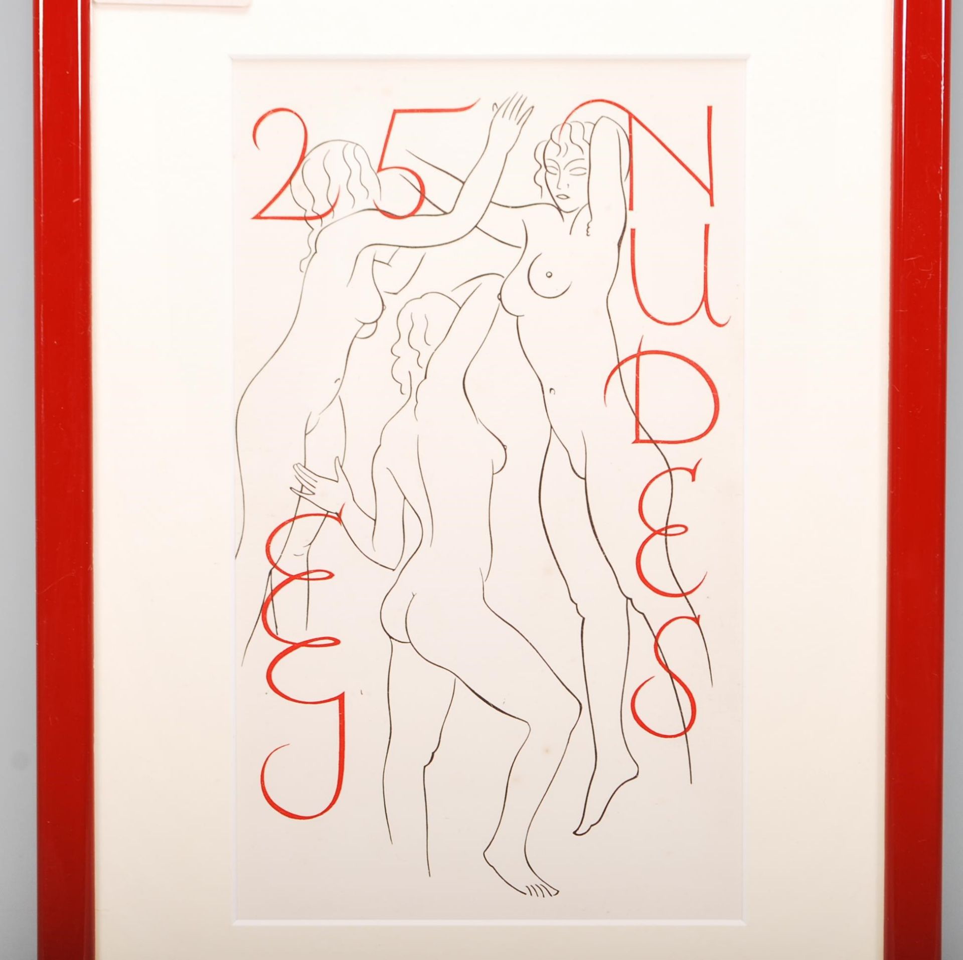 Eric Gill (1882-1940 female nudes from Eric Gill having red notation at the front in a red frame.