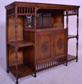 A late Victorian 19th century mahogany chiffonier base with column supports flanking central