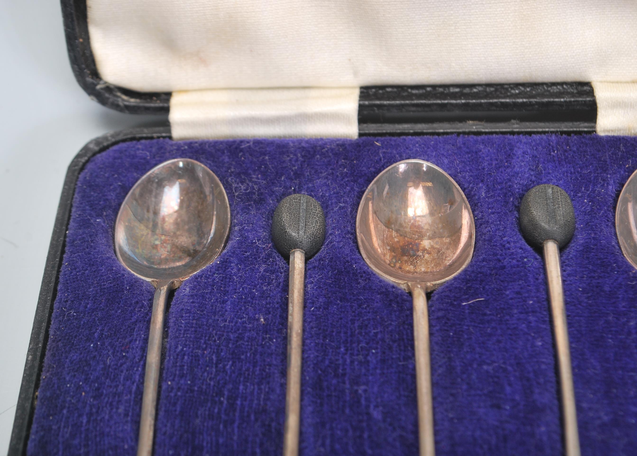A cased set of six Walker and Hall silver hallmark - Image 6 of 8