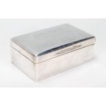 A silver hallmarked desktop box of military interest having a domed lid engraved inscription '