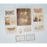 A good 19th Century Victorian decoupage scrap album with multiple coloured cards with to include