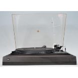 Hi-Fi- A Dual 505 belt drive record player turntable finished in black. Sadly damage to the