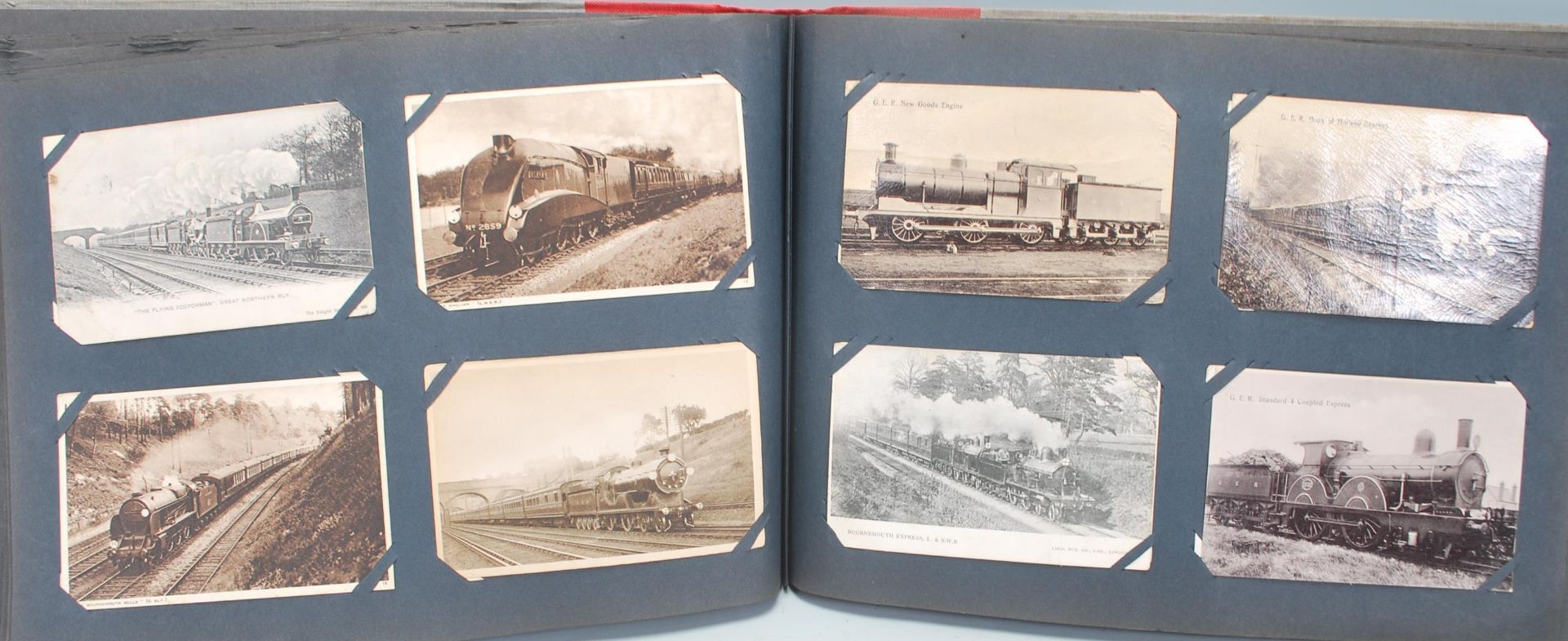 TRANSPORT, Railwayana. Antique/vintage postcard collection in specially made old album holding - Bild 5 aus 6