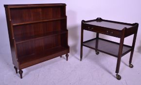 A good quality mahogany Georgian revival tray top table / trolley together with a good mahogany