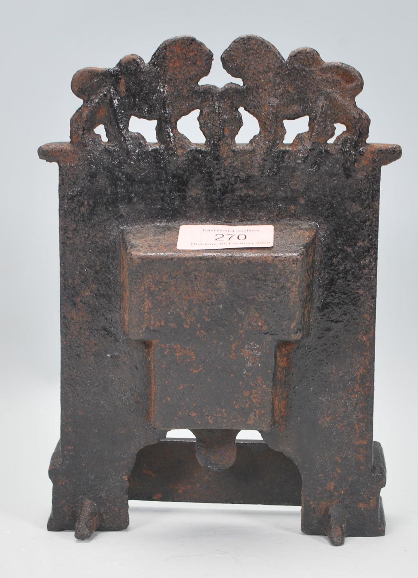 A 19th Century Victorian cast iron miniature tradesman's sample / novelty door stop in the form of a - Bild 6 aus 6