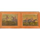 A pair of 20th Century reverse paintings on glass