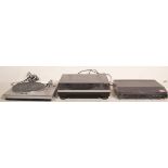 Hi-Fi - A group of three record player turntables of varying makes and models to include a JVC L-F41