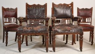 A set of six 20th Century dining chairs to include two carvers and four dining chairs, the dining
