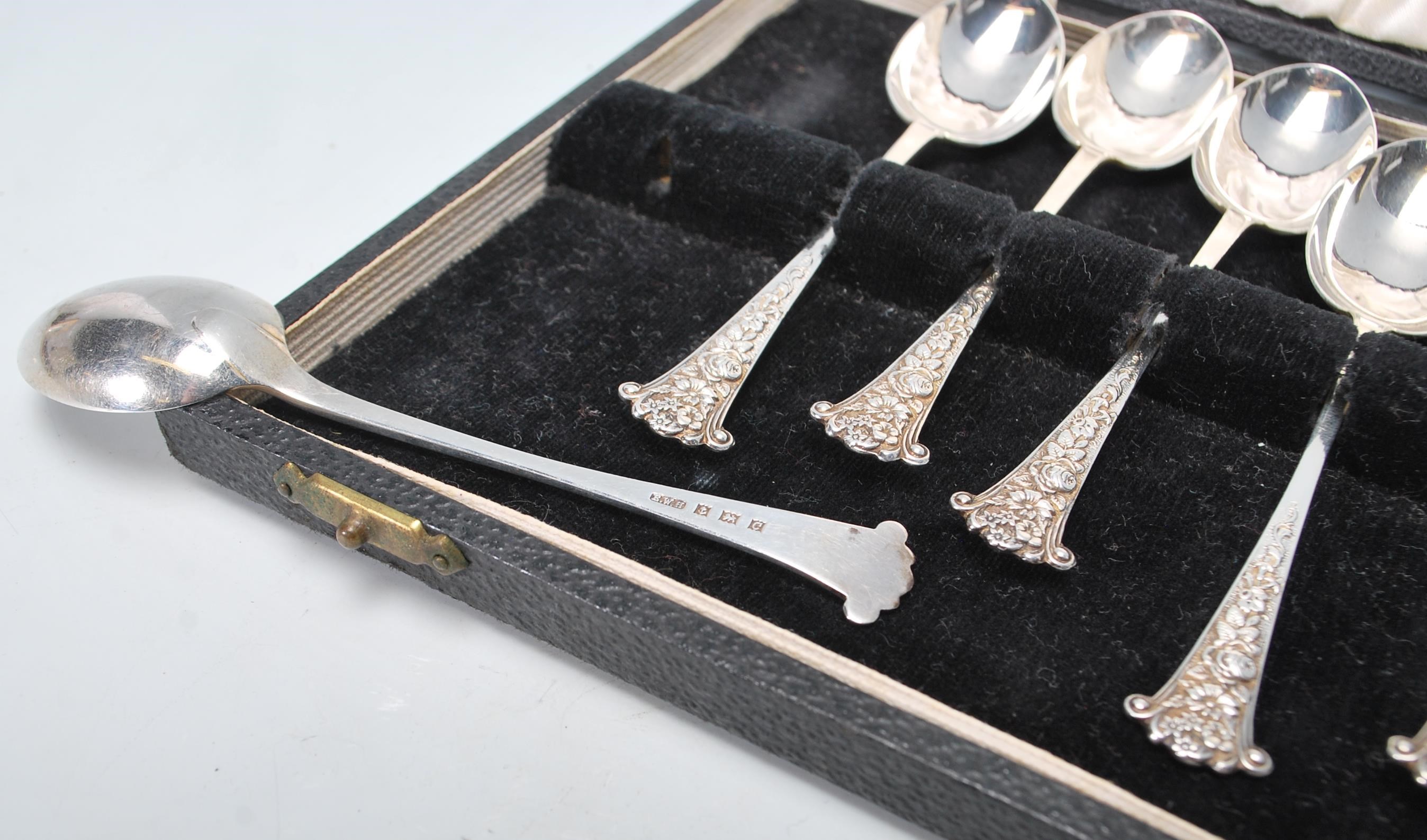 Two boxed sets of six silver hallmarked tea spoons to include a set of R W Hewett & Co spoons having - Image 3 of 10