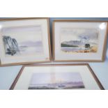 David Bellamy - A group of three watercolour landscape paintings on paper to include one depicting a