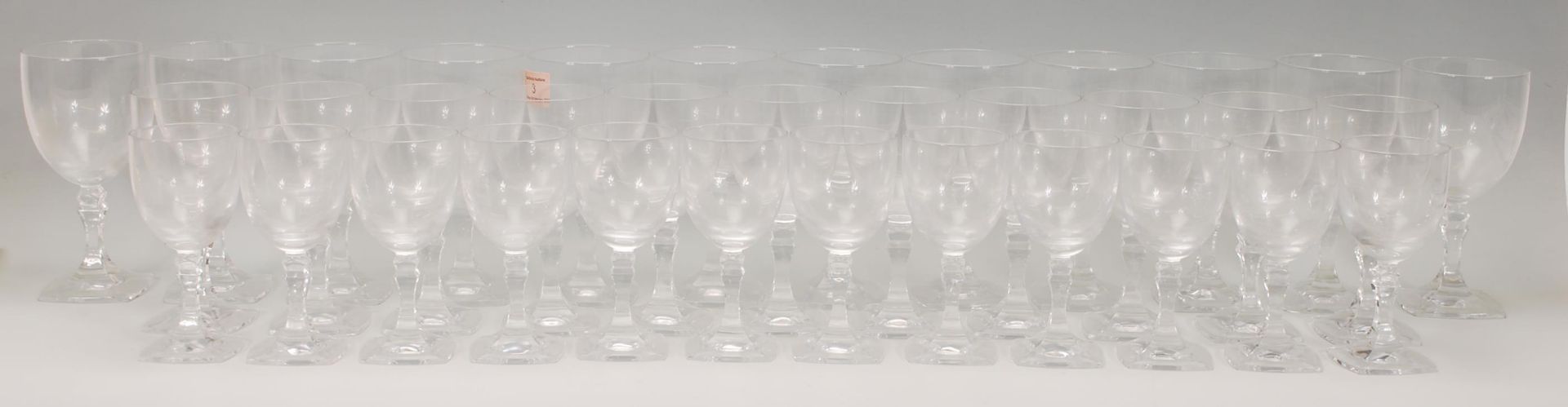 A collection of vintage 20th Century crystal glasses, the set to include 12 red wine glasses, 11 - Image 3 of 8