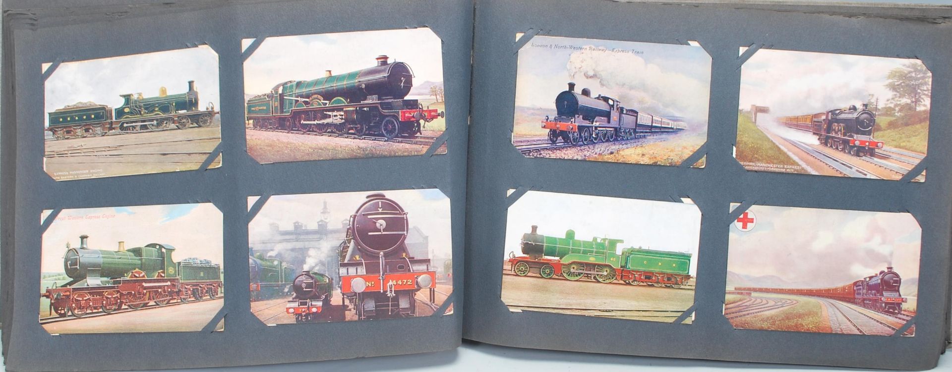 TRANSPORT, Railwayana. Antique/vintage postcard collection in specially made old album holding - Bild 3 aus 6