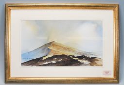 John Harris - A 20th Century watercolour painting depicting a Welsh mountain landscape scene