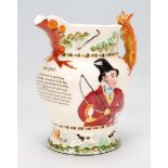 An 20th century Crown Devon John Peel fox hunting musical jug, with relief moulded John Peel