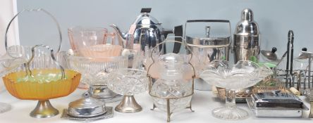 A good collection of mixed early 20th Century Art Deco wares, multiple chrome examples to include