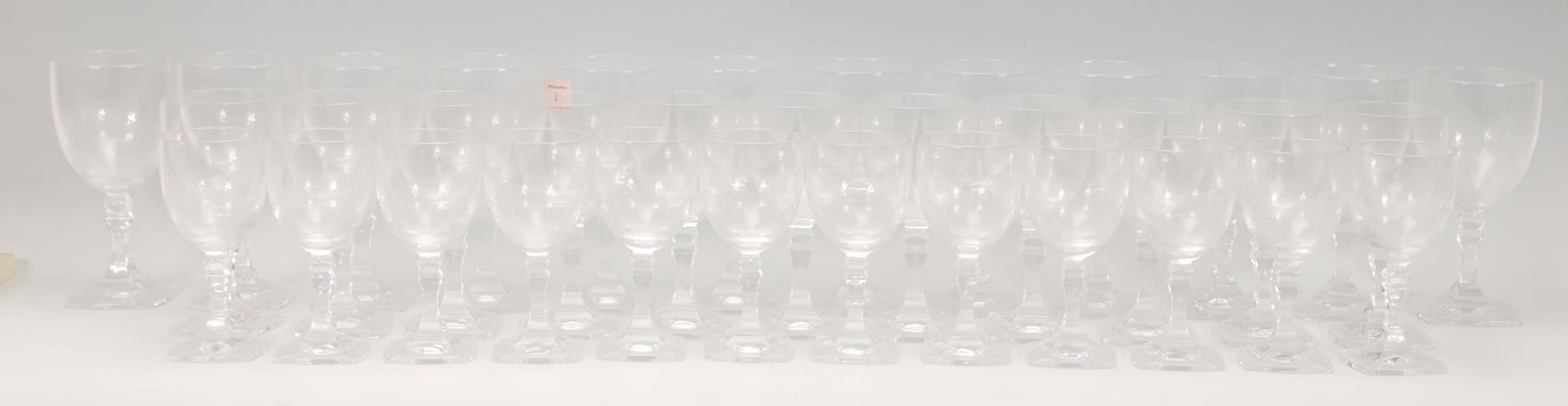 A collection of vintage 20th Century crystal glasses, the set to include 12 red wine glasses, 11 - Image 2 of 8