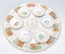 A 20th Century Royal Cauldon 'Seder dish' seven piece passover plate having a large round white