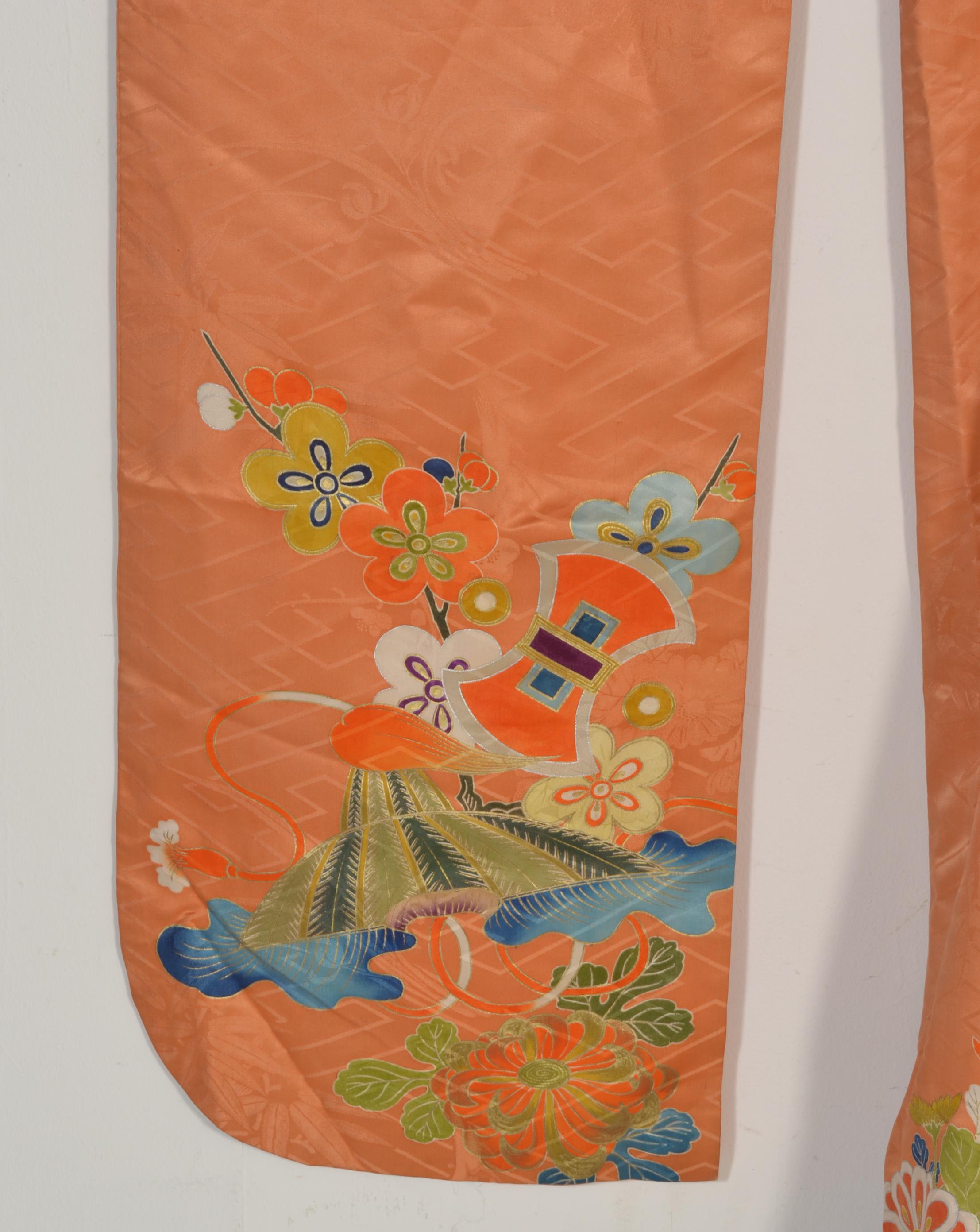 A vintage mid 20th Century 1950's Japanese silk Ki - Image 5 of 8