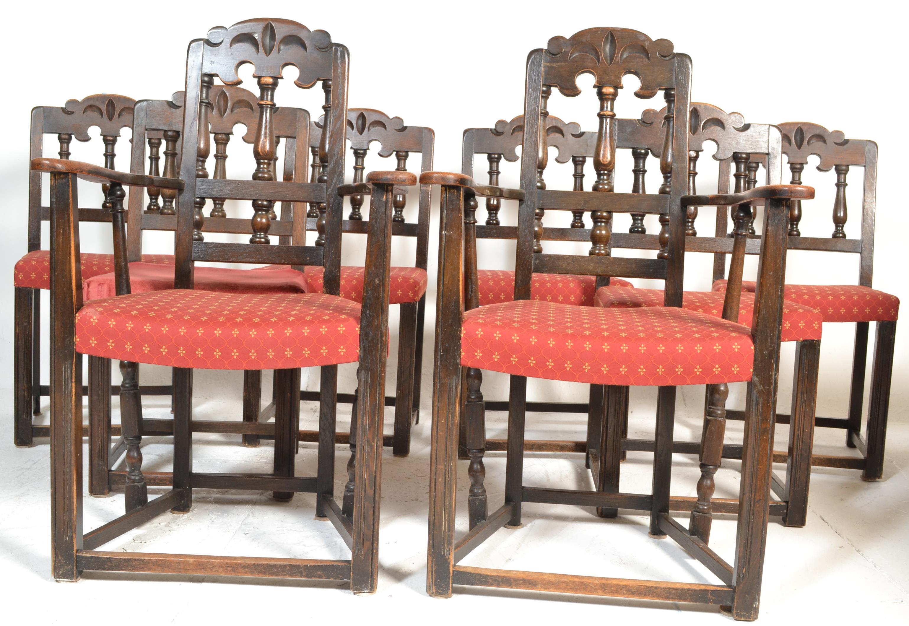 A set of 8 Ercol gothic revival early 20th century - Image 2 of 16