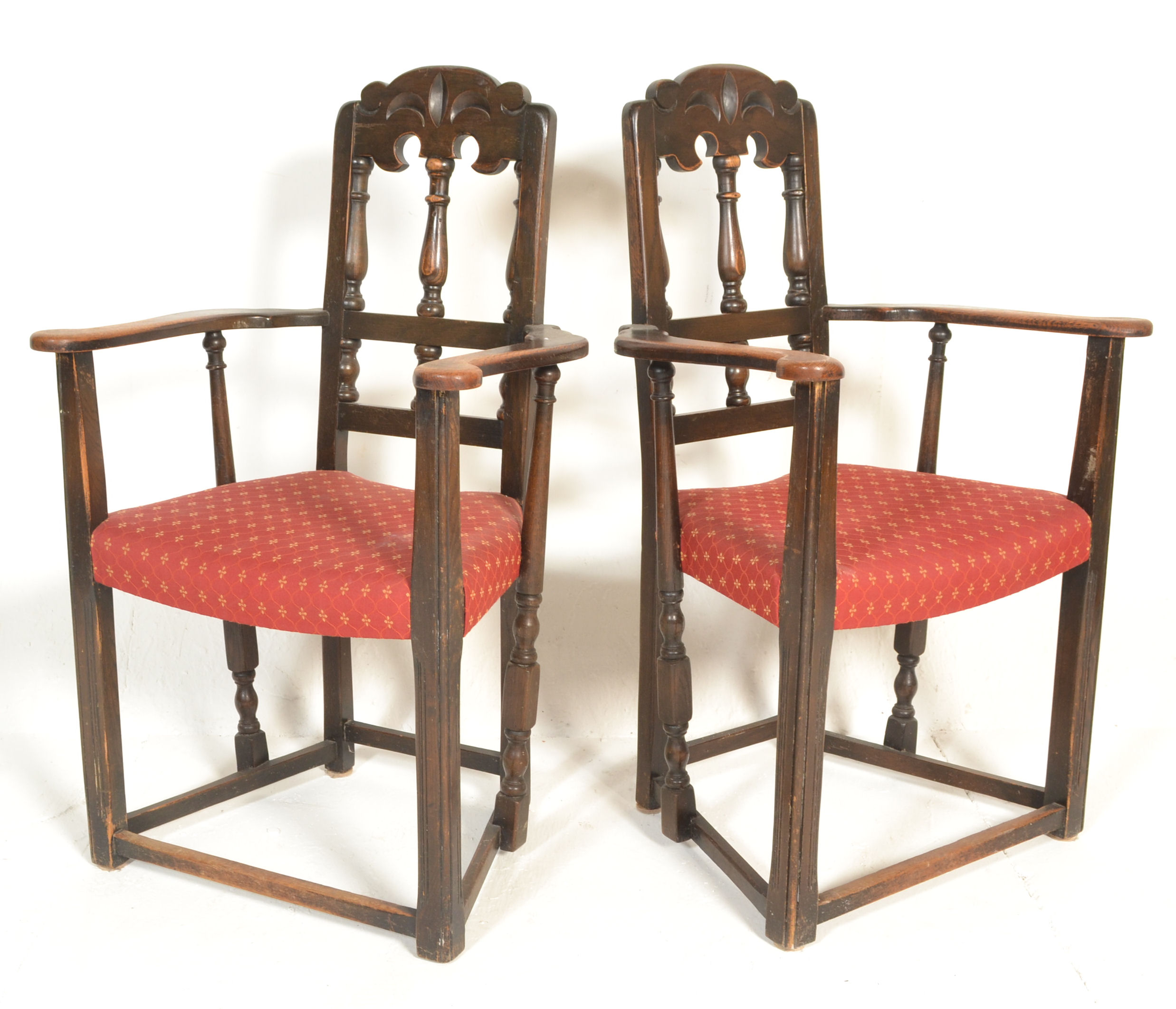 A set of 8 Ercol gothic revival early 20th century - Image 12 of 16