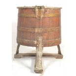 A 19th century coopered oak barrel washing / machi
