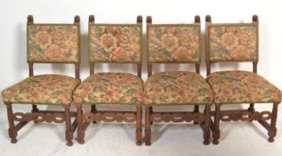 A set of 4 Victorian 19th century carved oak and t