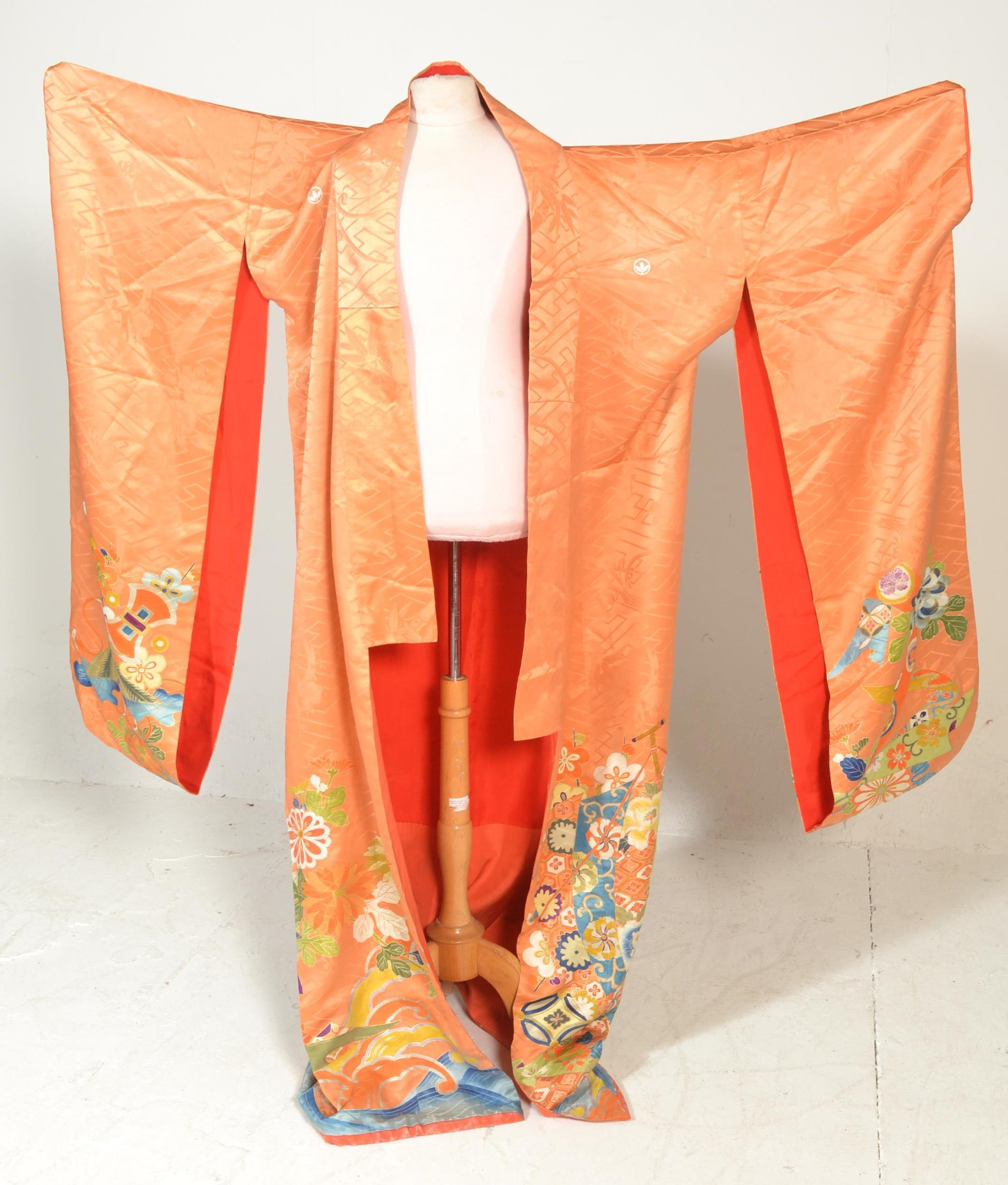 A vintage mid 20th Century 1950's Japanese silk Ki