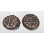 Two 18th century Indian Copper coins believed to b