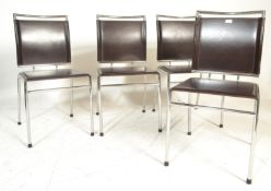 A set of 4 Italian modernist designer chrome and l