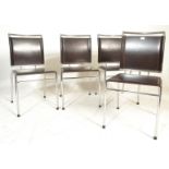 A set of 4 Italian modernist designer chrome and l