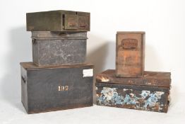 A group of five vintage 20th Century storage / ind