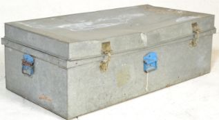 A large early 20th century metal steamer trunk of