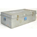 A large early 20th century metal steamer trunk of